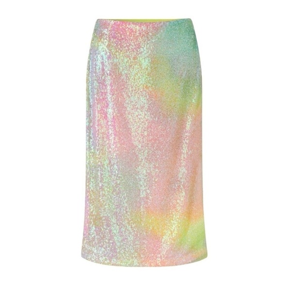 STINE GOYA Arwen 1700 Sequins Wrap Midi Skirt in Pastel Firework  M - Picture 1 of 4